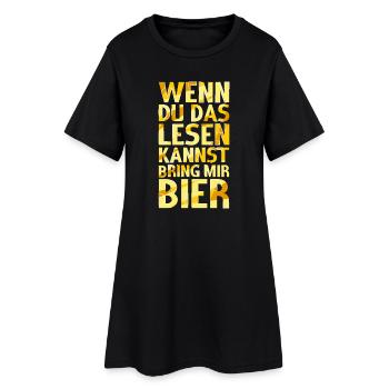 Bierliebhaber Bier Spruch Biertrinker Saufen - Frauen T-Shirt-Kleid - Schwarz - Vorne