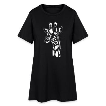 T-shirt girafe blanche Girafe blanche - Robe T-shirt Femme - noir - Devant