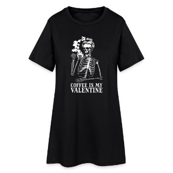 Coffee Is My Valentine's Day – Skeleton Coffee for F - Women’s T-Shirt Dress - black - Front