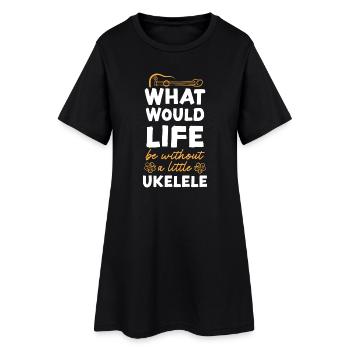 Hawaiian Ukulele Uke What Would - Frauen T-Shirt-Kleid - Schwarz - Vorne
