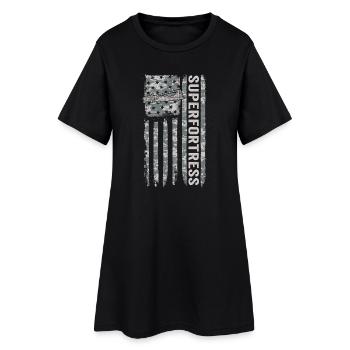 Camouflage militaire du drapeau américain Superfortress - Robe T-shirt Femme - noir - Devant
