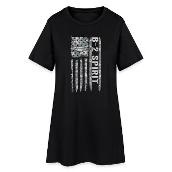 B-2 Spirit stealth bomber with American anti-aircraft gun - Women’s T-Shirt Dress - black - Front