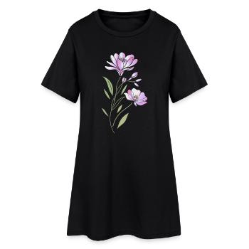 Illustration des fleurs de Freesia - Robe T-shirt Femme - noir - Devant