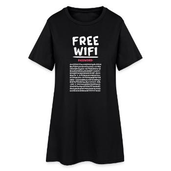 Drôle de WIFI GRATUIT Internet gratuit Mot de passe drôle - Robe T-shirt Femme - noir - Devant