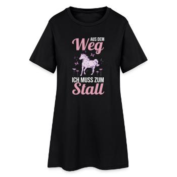 Reiten Pferdeliebhaber Reiterhof Pferde - Frauen T-Shirt-Kleid - Schwarz - Vorne