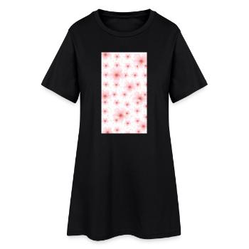 Bouquet de fleurs aquarelles roses - Robe T-shirt Femme - noir - Devant