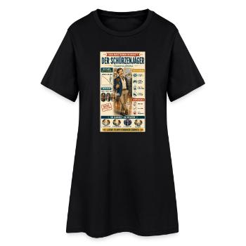 Der Schürzenjäger – jede Flirtchance zählt - Frauen T-Shirt-Kleid - Schwarz - Vorne