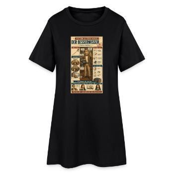 Der Besserwisser – ungefragt kompetent - Frauen T-Shirt-Kleid - Schwarz - Vorne