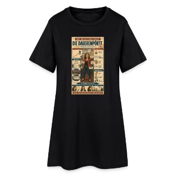 Die Dauerempörte – täglich ein neuer Skandal - Frauen T-Shirt-Kleid - Schwarz - Vorne