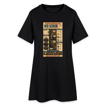 Der Scheue – nicht weg, nur gut versteckt - Frauen T-Shirt-Kleid - Schwarz - Vorne