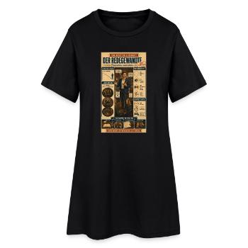 Der Redegewandte – gute Worte öffnen Türen   - Frauen T-Shirt-Kleid - Schwarz - Vorne