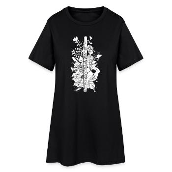 Flute Comic Look - Women’s T-Shirt Dress - black - Front