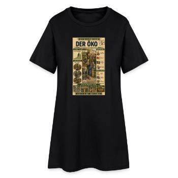 Der Öko – Nachhaltig mit Humor - Frauen T-Shirt-Kleid - Schwarz - Vorne