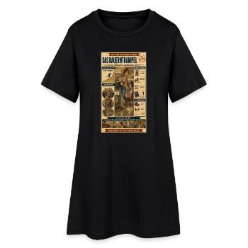 Das Bauerntrampel – stolpernd stabil - Frauen T-Shirt-Kleid - Schwarz - Vorne