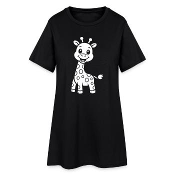 Giraffe Silhouette Kinder Safari Motiv - Frauen T-Shirt-Kleid - Schwarz - Vorne