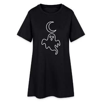 Dessin animé de fantômes au clair de lune - Robe T-shirt Femme - noir - Devant