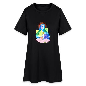 jesus - Frauen T-Shirt-Kleid - Schwarz - Vorne