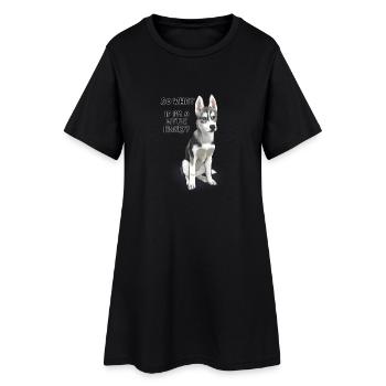 Little Husky n'est pas trapu - Robe T-shirt Femme - noir - Devant