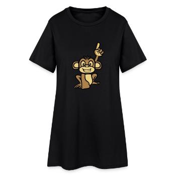 doigt drôle de singe - Robe T-shirt Femme - noir - Devant