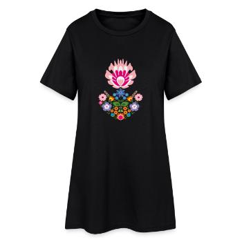 flowers jardin garden spring1 - Robe T-shirt Femme - noir - Devant