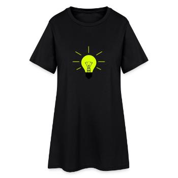 leuchtende Glühbirne Glühlampe Strahlen Licht Logo - Frauen T-Shirt-Kleid - Schwarz - Vorne