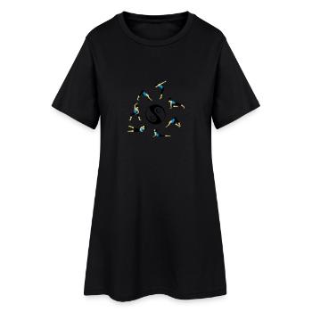 Deepwork - Frauen T-Shirt-Kleid - Schwarz - Vorne