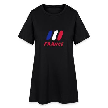 France - Frauen T-Shirt-Kleid - Schwarz - Vorne