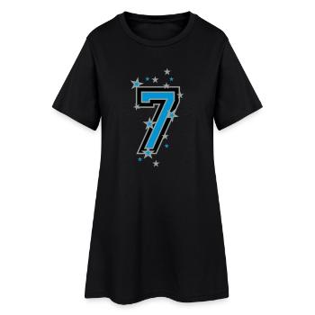 The number 6 and Stars - Women’s T-Shirt Dress - black - Front