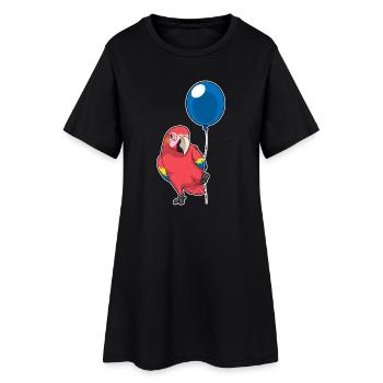 Ballon perroquet - Robe T-shirt Femme - noir - Devant