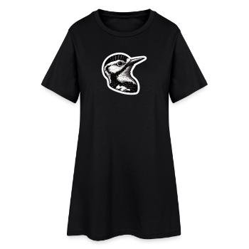 Specht - Frauen T-Shirt-Kleid - Schwarz - Vorne