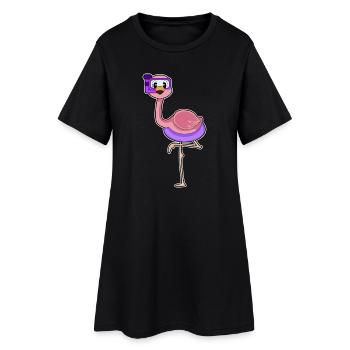 Flamingo Diver Snorkel Plongée - Robe T-shirt Femme - noir - Devant