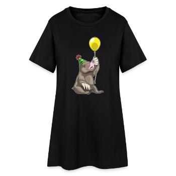 Mole Birthday Balloon - Women’s T-Shirt Dress - black - Front