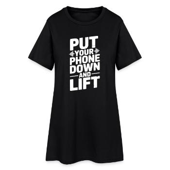 Put Your Phone Down and Lift - Women’s T-Shirt Dress - black - Front