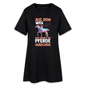 Reiten Pferdeliebhaber Reiterhof Pferde - Frauen T-Shirt-Kleid - Schwarz - Vorne