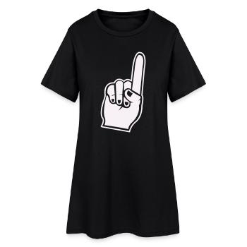 Icône de main en éventail avec l’index de l’index - Robe T-shirt Femme - noir - Devant