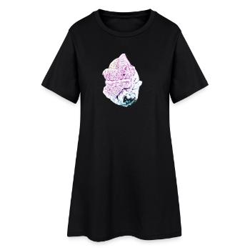 Tête de caméléon pastel, calyptratus caméléo - Robe T-shirt Femme - noir - Devant