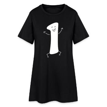 Funny One: Minimalist Numeral 1 | First - Women’s T-Shirt Dress - black - Front