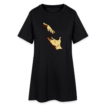 Fournir la main riche - Robe T-shirt Femme - noir - Devant