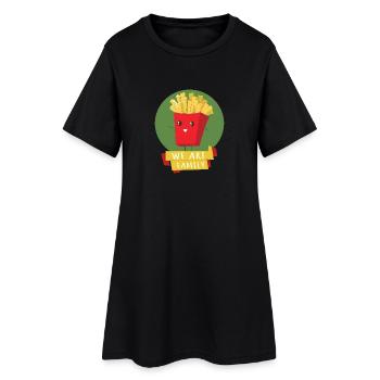 POMMES - WE ARE FAMILY - Frauen T-Shirt-Kleid - Schwarz - Vorne
