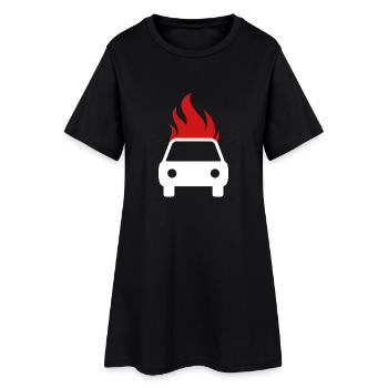 Brennendes Auto 2 - Frauen T-Shirt-Kleid - Schwarz - Vorne