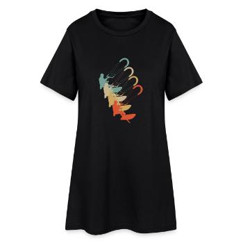 Vintage style rétro kitesurfing cerf-volant kite voile - Robe T-shirt Femme - noir - Devant