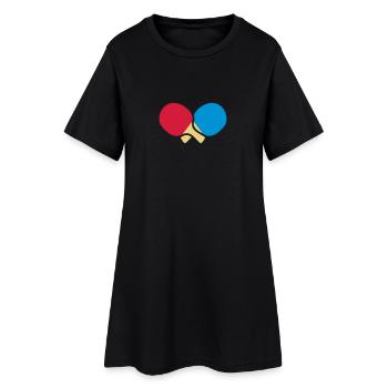 tennis de table - Robe T-shirt Femme - noir - Devant
