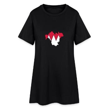 Franken - Frauen T-Shirt-Kleid - Schwarz - Vorne