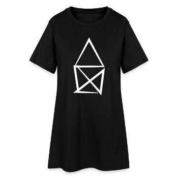 Conception géométrique d’art au trait - Robe T-shirt Femme - noir - Devant