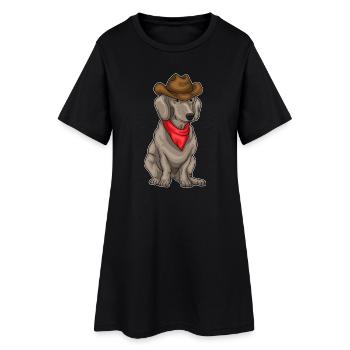 Dachshund Cowboy Cowboy Hat - Women’s T-Shirt Dress - black - Front