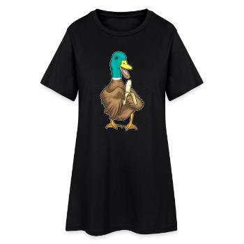 Canard Banane - Robe T-shirt Femme - noir - Devant