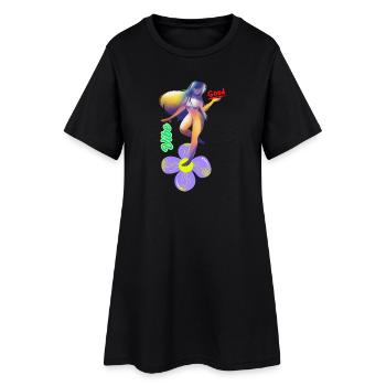 Vibe Good Flower Surf Art - Women’s T-Shirt Dress - black - Front