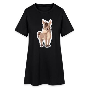 âne - Robe T-shirt Femme - noir - Devant
