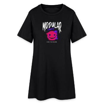 Modular Synth Synthesizer Waveform - Women’s T-Shirt Dress - black - Front