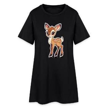 chevreuil - Robe T-shirt Femme - noir - Devant
